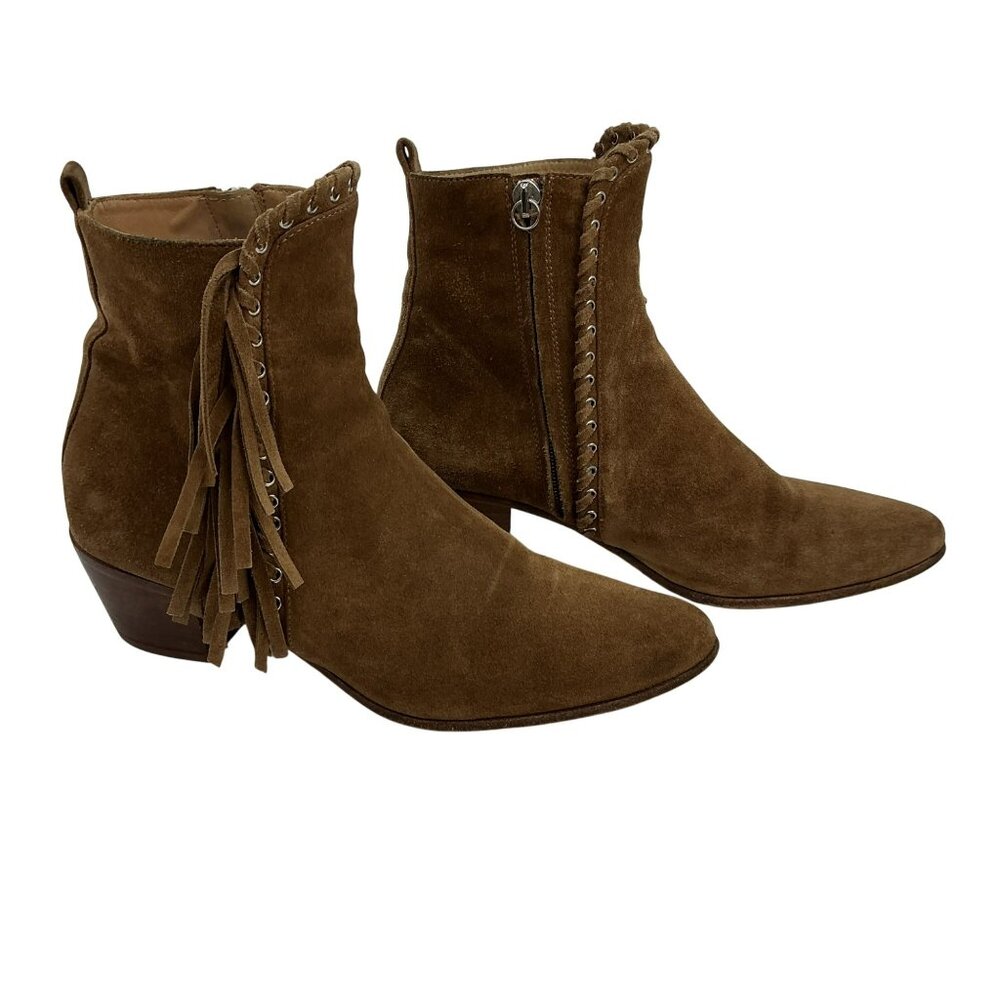 IRO Nooey Fringe Western Suede Ankle Boots Womens 8.5-9 Brown